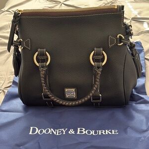 NWT Black with gold accents D&B Satchel/Crossbody with dust bag.